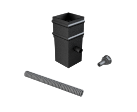 76mm Sq (Sq Edge) Cast Collar Water Butt Deflector Kit