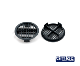 Push-in soffit vent 70mm dia grey - Pack of 10