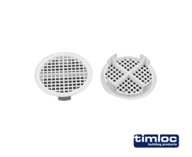 Push-in round soffit vent 70mm diameter white - Pack of 10